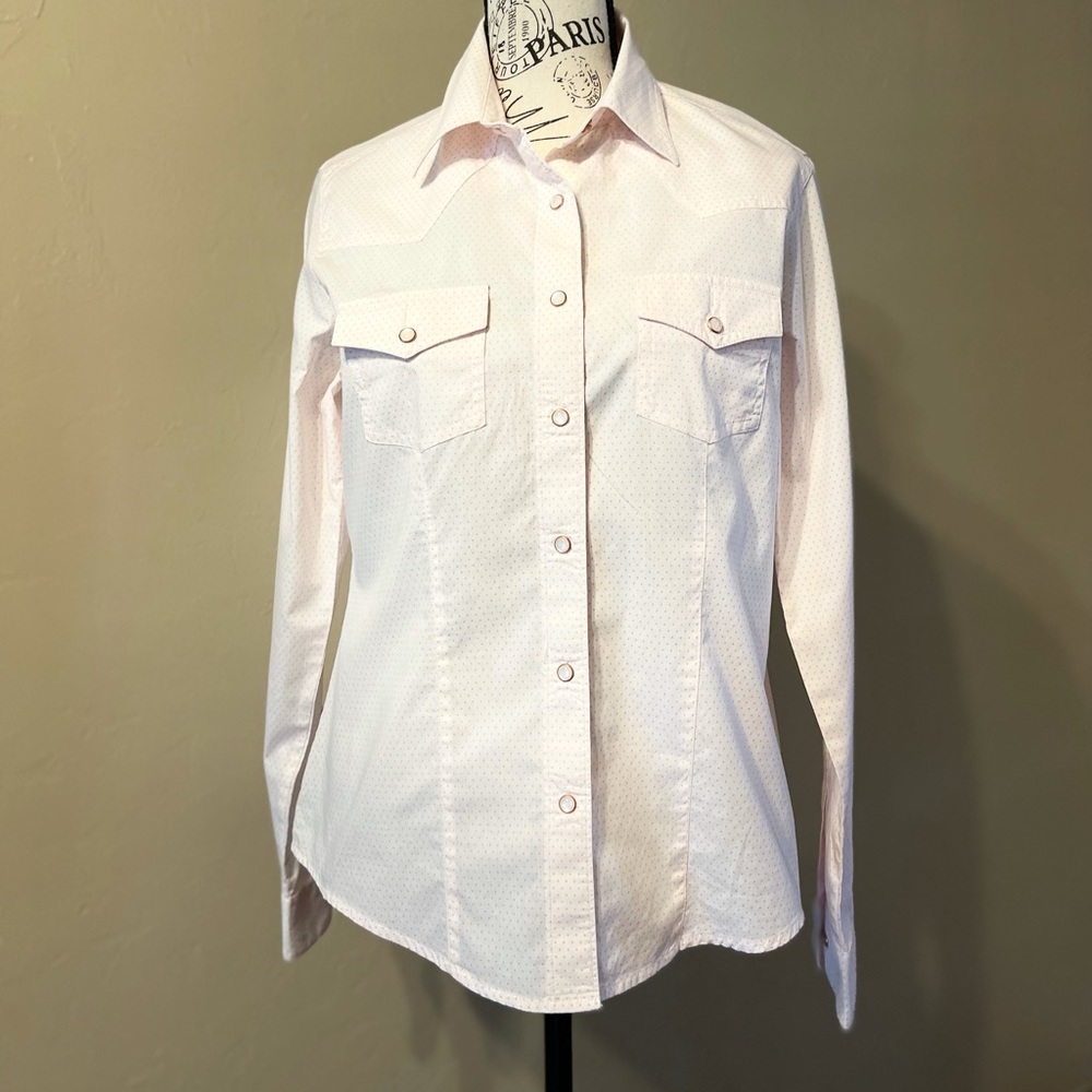 Rockies Pastel Pink w/Grey Polka Dots Wstrn Shirt